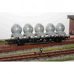 Behältertragwagen BTmms 58 mit Kulissenkupplung